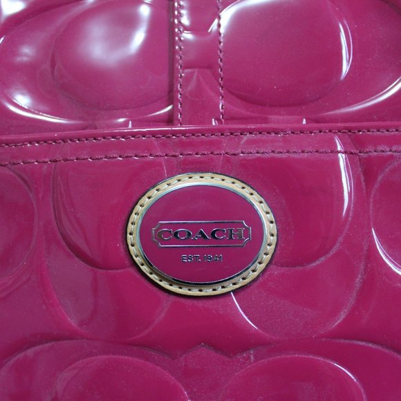 Coach Pink Patent Leather Shoulder Bag - Picture 2 of 6